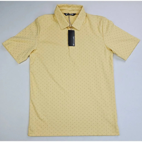Travis Mathew Size Small Men's Bamboo Calm Heather Golden Cream Yellow Polo NWT - Picture 6 of 11